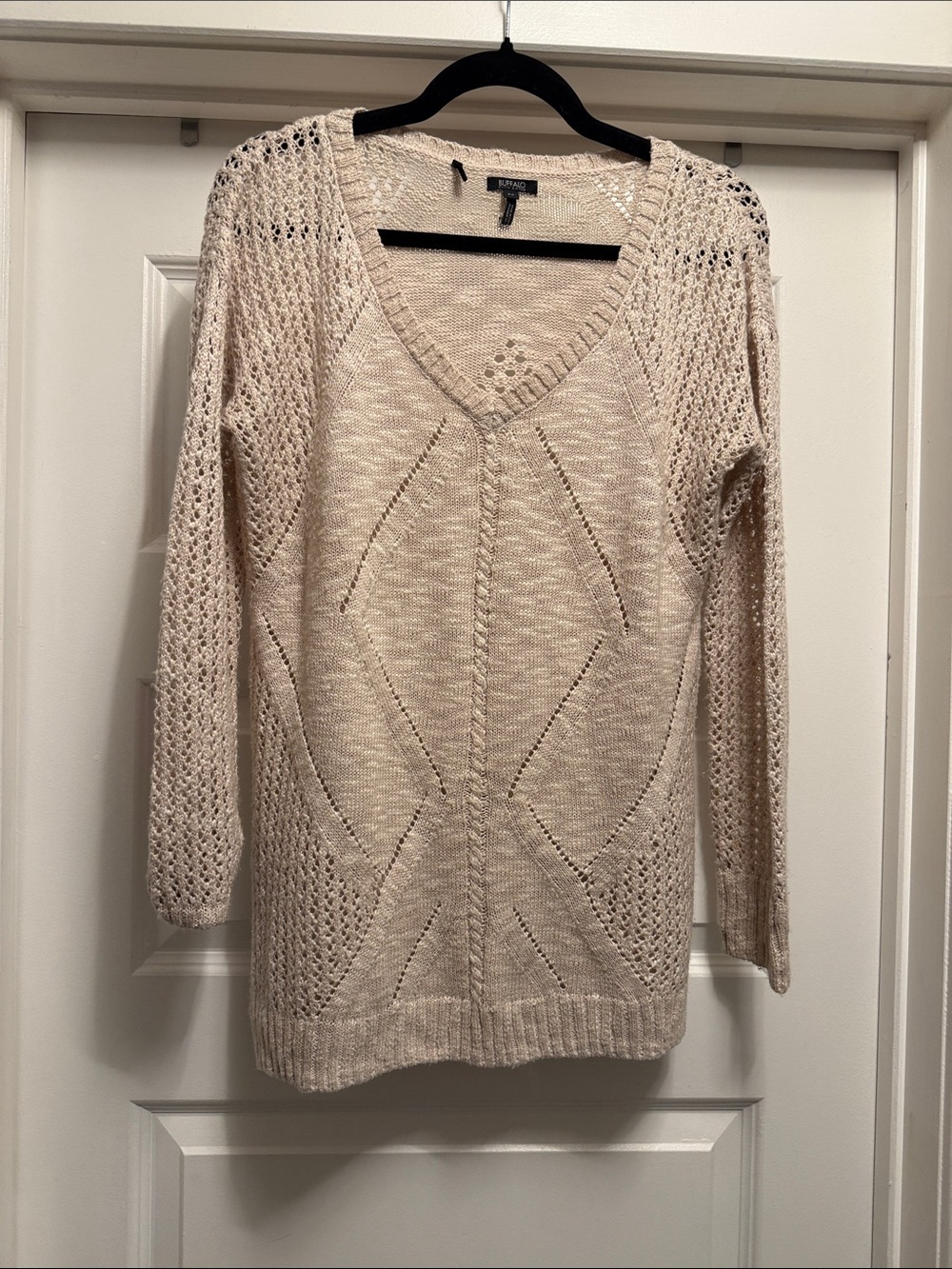 Buffalo Open-Knit V-Neck Sweater